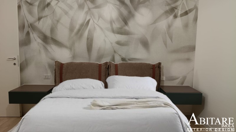 letto imbottito comodini sospesi arredare casa arreamento abitare imola