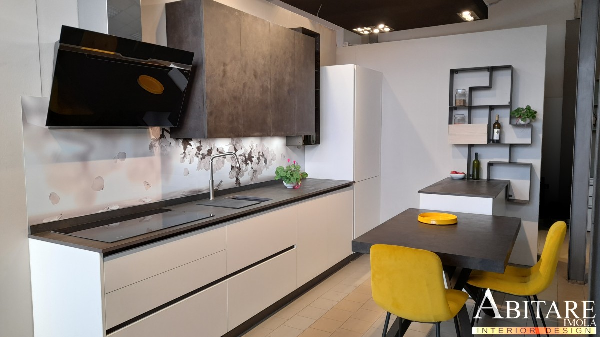 cucina bianca oikos dekton luce penisola tavolo e desie letris arredare casa imola bologna ozzano