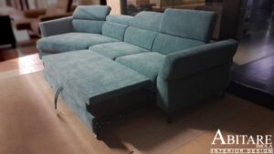 arredare casa imola bologna lugo divano poggia piedi estraibile le comfort velluto onice blu imola